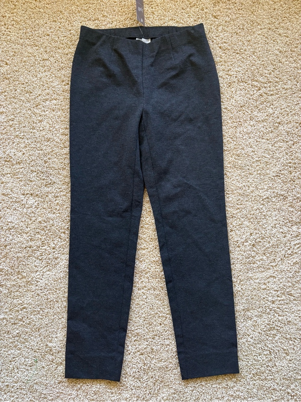 J. Jill Ponte Knit Slim Leg Pull On Pants Dark Charcoal XS
